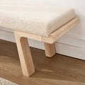 Zesthouse 47.4" Linen Upholstered Bench, Entryway Bench with Solid Wood Legs, Modern Ottoman Bench for Living Bedroom Room, Beige