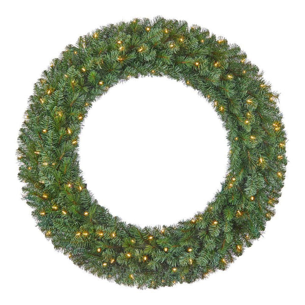 Home Accents Holiday 48 in. Pre-Lit LED Wesley Pine Artificial Christmas Wreath