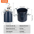 SKYSHALO Spray Paint Pressure Pot Tank, 10 L/2.5gal Air Paint Pressure Pot, 1.5mm+4mm Two Nozzles Two Spray Paint Guns for Industry Home Decor Architecture Construction Automotive Painting, 60PSI Max