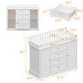 OXYLIFE 45" Baby Nursery Changing Table Dresser with 4 Drawers and Shelf for Nursery Room, White