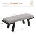 Zesthouse 47.4" Linen Upholstered Bench, Entryway Bench with Solid Wood Legs, Modern Ottoman Bench for Living Bedroom Room, Beige