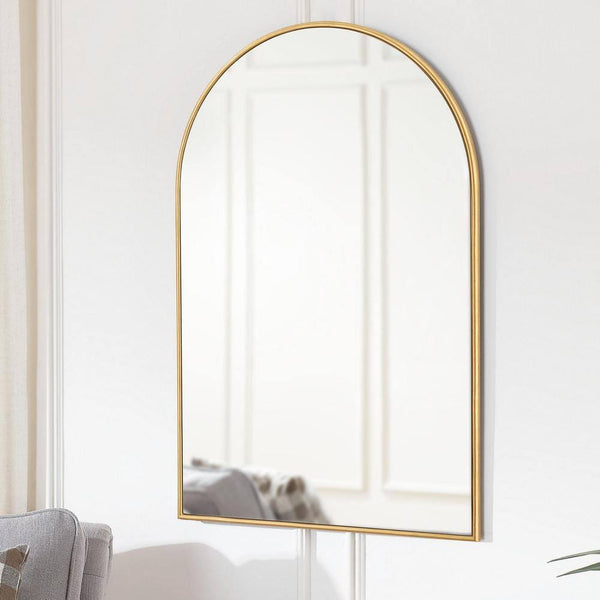 Home Decorators Collection Medium Arched Gold Classic Accent Mirror (35 in. H x 24 in. W)