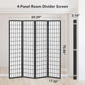 JOSTYLE Room Divider Wall Shoji Screen, 6 Panel Folding Privacy Screen for Room Separation, Japanese Wood Room Divider Screen, 5.9 Ft, Natural