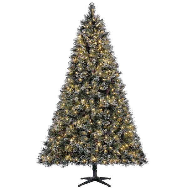 Home Accents Holiday TG76M3ACDL19 7.5 ft Sparkling Amelia Pine LED Pre-Lit Artificial Christmas Tree with Warm White Lights