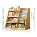 IVV Montessori Kid Bookshelf, Modern Wood Bookcase 4 Tier Children Book Rack Display Toy Storage Organizer Sling Book Rack for Classroom Bedroom Nursery Playroom (Pink)
