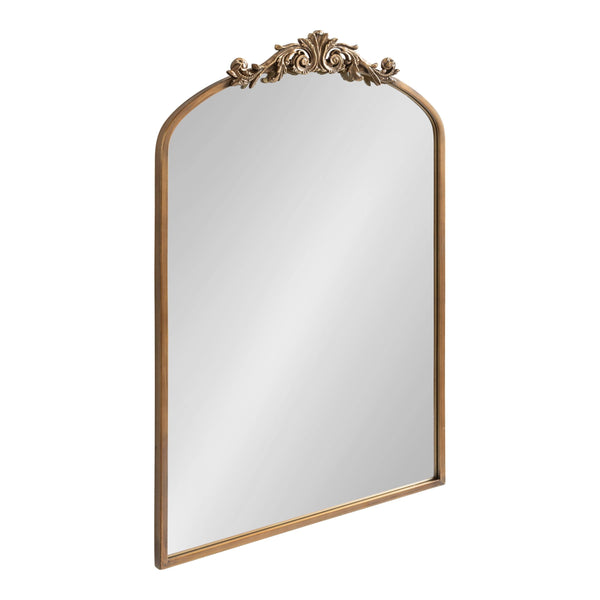 Kate and Laurel Arendahl Traditional Baroque Arch Wall Mirror - 36", Gold