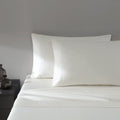 Vera Wang - 4 Pieces, Queen Sheet Set, Luxury Sateen Cotton Bedding, 800 Thread Count, Soft & Smooth Home Decor (Ivory, Queen)