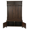 Hall Tree with Upholstered Bench and Coat Rack, Entryway Bench with 3 Hooks, 3 Open Shelves, 2 Drawers & Storage Cabinets, Mudroom Bench with Storage and Hooks for Foyer, Entry Way, Hallway (Beige)