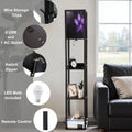 Floor Lamp with Shelves Corner Display Bookshelf Lamp for Living Room and Bedroom Purple Purple Wall Decor Purple Flower LED Modern Shelf Floor Lamp 3 Color Temperature