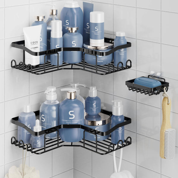 Corner Shower Caddy 3 Pack,Adhesive Shower Organizer for Bathroom Storage&Home Decor&Kitchen,No Drilling,Large Capacity,Rustproof Stainless Steel