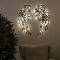 Luxury Angel Wings Metal Wall Art with Soft LED Light – Elegant Home Wall Decor