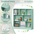 8 Cube Bookshelf with Base, 3 Tier Modern Mint - Green Bookcase, Standing Wide Bookshelves Storage Organizer Toy Shelf, Wood Display Children'S Book Shelves for Bedroom, Living Room, Nursery