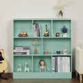 8 Cube Bookshelf with Base, 3 Tier Modern Mint - Green Bookcase, Standing Wide Bookshelves Storage Organizer Toy Shelf, Wood Display Children'S Book Shelves for Bedroom, Living Room, Nursery