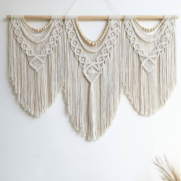 Guzhiou Large Macrame Wall Hanging - Boho Tapestry Macrame Wall Decor Art- Chic