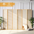 JOSTYLE Room Divider Wall Shoji Screen, 6 Panel Folding Privacy Screen for Room Separation, Japanese Wood Room Divider Screen, 5.9 Ft, Natural