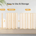JOSTYLE Room Divider Wall Shoji Screen, 6 Panel Folding Privacy Screen for Room Separation, Japanese Wood Room Divider Screen, 5.9 Ft, Natural