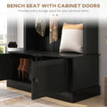 HOMCOM Hall Tree, Entryway Bench W/ Coat Rack, Shoe Cabinet, Black