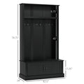 HOMCOM Hall Tree, Entryway Bench W/ Coat Rack, Shoe Cabinet, Black