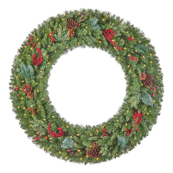 Home Accents Holiday 48 in. New Winslow Fir Pre-Lit LED Wreath