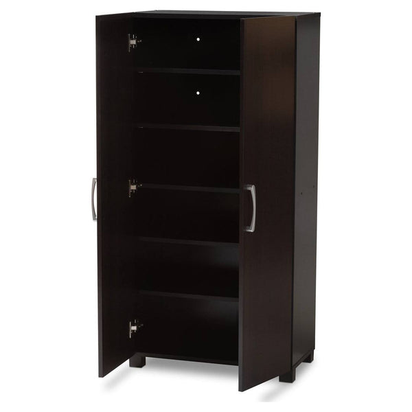 Ebern Designs 2-Door Wood Entryway 12 Pair Shoe Storage Cabinet Brown 49"H X 23"W X 12"D