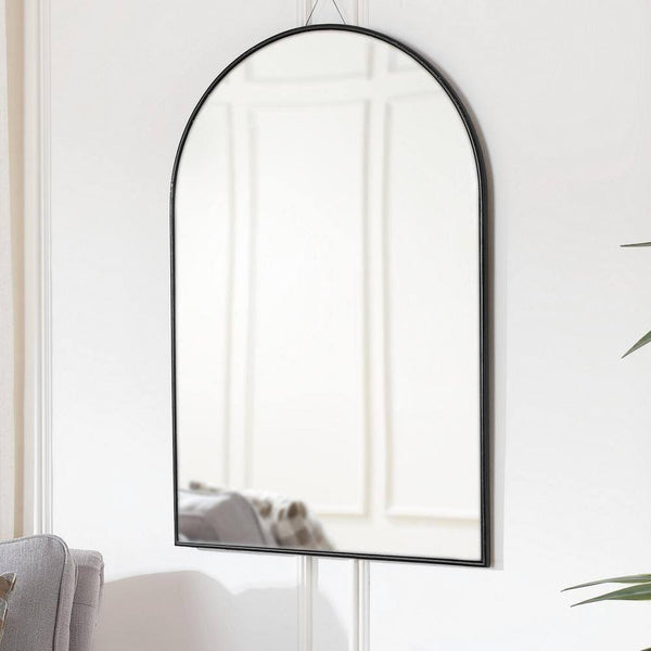 Home Decorators Collection H5MH255 Medium Arched Black Classic Accent Mirror (35 in. H x 24 in. W)