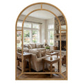 Tangkula 35" x 23" Gold Arched Wall Mirror (Arched)
