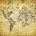 Oriental Furniture 6 Ft. Tall Vintage World Map Canvas Room Divider - 3 Panel
