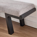 Zesthouse 47.4" Linen Upholstered Bench, Entryway Bench with Solid Wood Legs, Modern Ottoman Bench for Living Bedroom Room, Beige