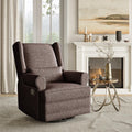 Royalcraft Swivel Nursery Glider Recliner, Comfy Upholstered Glider Chair with Lumbar Pillow and Footrest, Beige