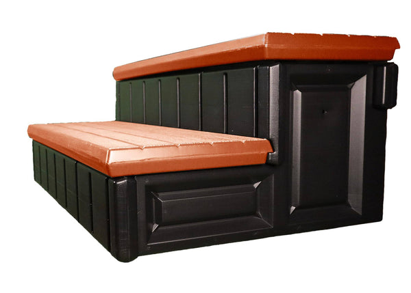 Leisure Accents 36" Deluxe Deck Patio Spa Hot Tub Steps, Redwood