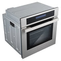 Cosmo 4 Piece Kitchen Appliance Package 30" Electric Cooktop 24" Single Electric Wall Oven 24" Built - in Microwave Drawer & French Door Refrigerator Kitchen Appliance Bundles