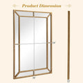 Tangkula 36" x 24" Gold Arched Wall Mirror (Rectangle)