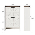 VEANERWOOD Shoes Storage Cabinet with Doors, Farmhouse Shoe Cabinet with 2 Flip Drawers for Entryway, Gray