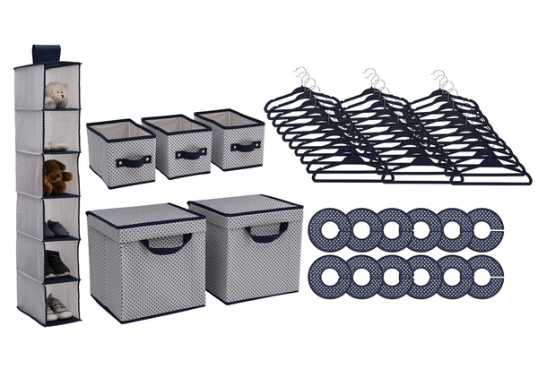 Delta Children 48 Piece Nursery Storage Set Navy (417)