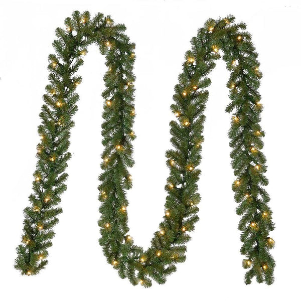 Home Accents Holiday 18 ft. Pre Lit Kingston Indoor/Outdoor Garland Decoration with 70 Sparkling Warm Clear Lights