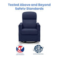 Delta Children Clair Slim Nursery Glider Swivel Rocker Chair. Navy