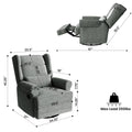 Royalcraft Swivel Nursery Glider Recliner, Comfy Upholstered Glider Chair with Lumbar Pillow and Footrest, Beige