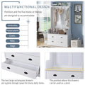 Hall Tree with Upholstered Bench and Coat Rack, Entryway Bench with 3 Hooks, 3 Open Shelves, 2 Drawers & Storage Cabinets, Mudroom Bench with Storage and Hooks for Foyer, Entry Way, Hallway (Beige)