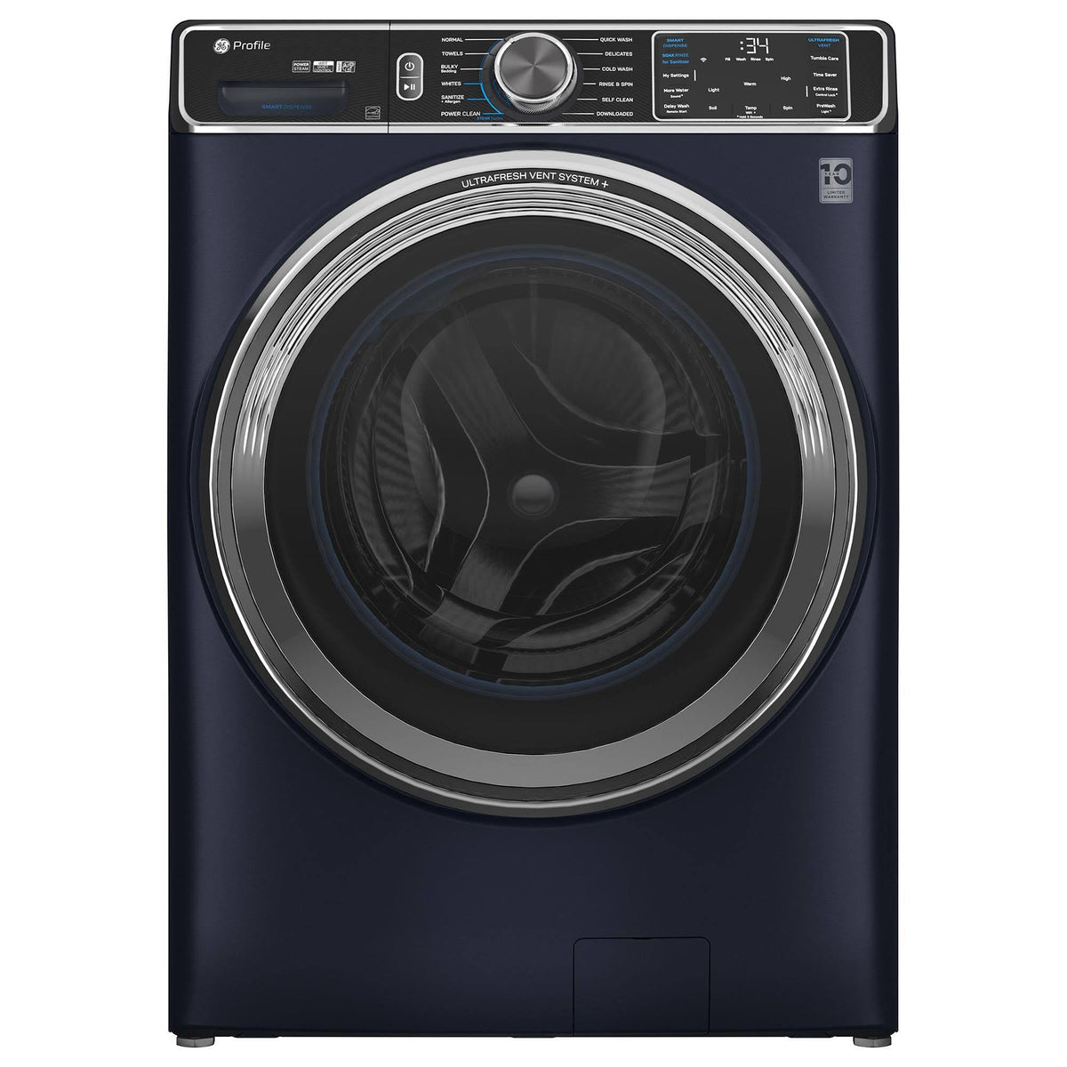 GE Appliances PFW870SPVRS Profile Capacity Smart Front Load Energy Star Washer with UltraFresh Vent System+ OdorBlock - Sapphire 5.3 Cu. ft Blue