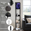 Floor Lamp with Shelves Corner Display Bookshelf Lamp for Living Room and Bedroom Purple Purple Wall Decor Purple Flower LED Modern Shelf Floor Lamp 3 Color Temperature