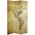 Oriental Furniture 6 Ft. Tall Vintage World Map Canvas Room Divider - 3 Panel