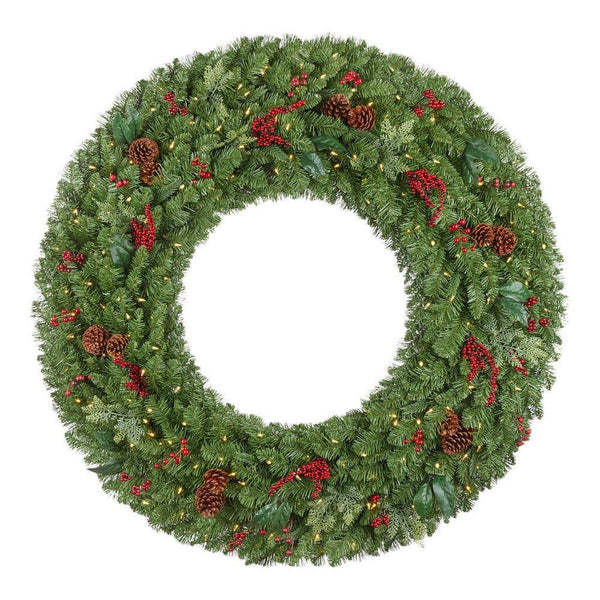 Home Accents Holiday 60 in. New Winslow Fir Pre-Lit LED Wreath