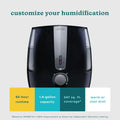 Homedics Totalcomfort Plus Ultrasonic Air Humidifier, 5.3 L Water Tank with Warm and Cool Mist for Home, Office, Nursery, Dorm, Night - Light with Auto Shutoff